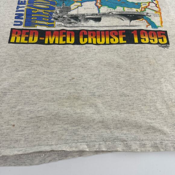 90s military aircraft carrier CVN 71 Theodore Roosevelt tshirt 1990s vintage - Picture 7 of 7